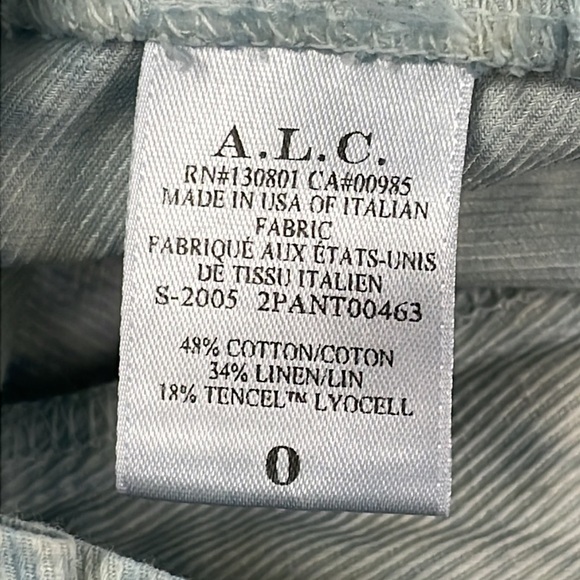 New ALC Davidson Bleached Shorts High Rise Paperbag Tie Waist Belt Linen Blend 0 - Picture 12 of 14